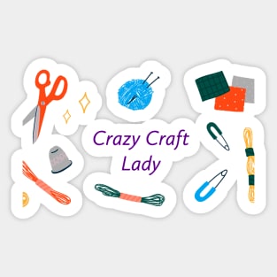 Crazy Craft Lady Sticker